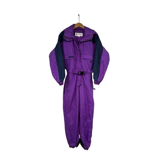 Columbia Ski Suit One Piece Snowsuit Womens Snow Bib 90’s Coverall Vintage Small - Picture 1 of 9